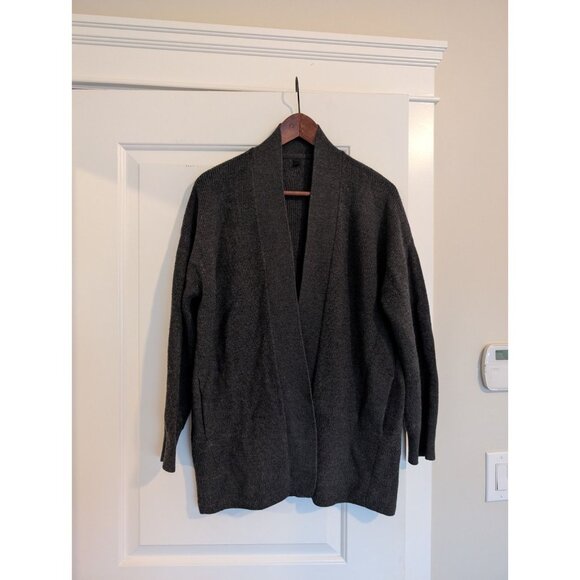 Lululemon Merino Wool-Blend Ribbed Long Wrap Sweater Heather Black Size 6 - Picture 5 of 13